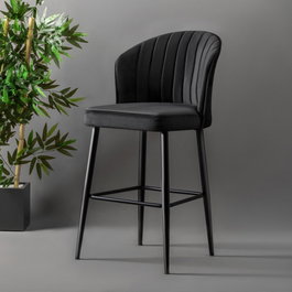 Hanah Home Rubi - Black Juego de Taburetes de Bar (4 Piezas)